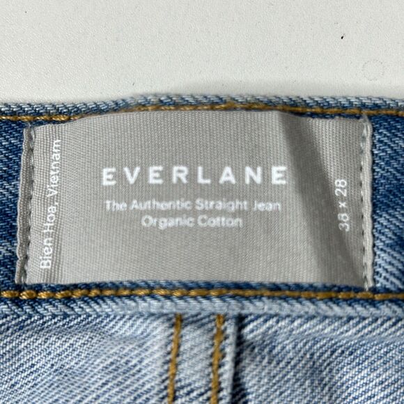 Everlane The Authentic Straight Jean Blue Men's 38x28 NWT Organic Cotton FLAW - Picture 3 of 12